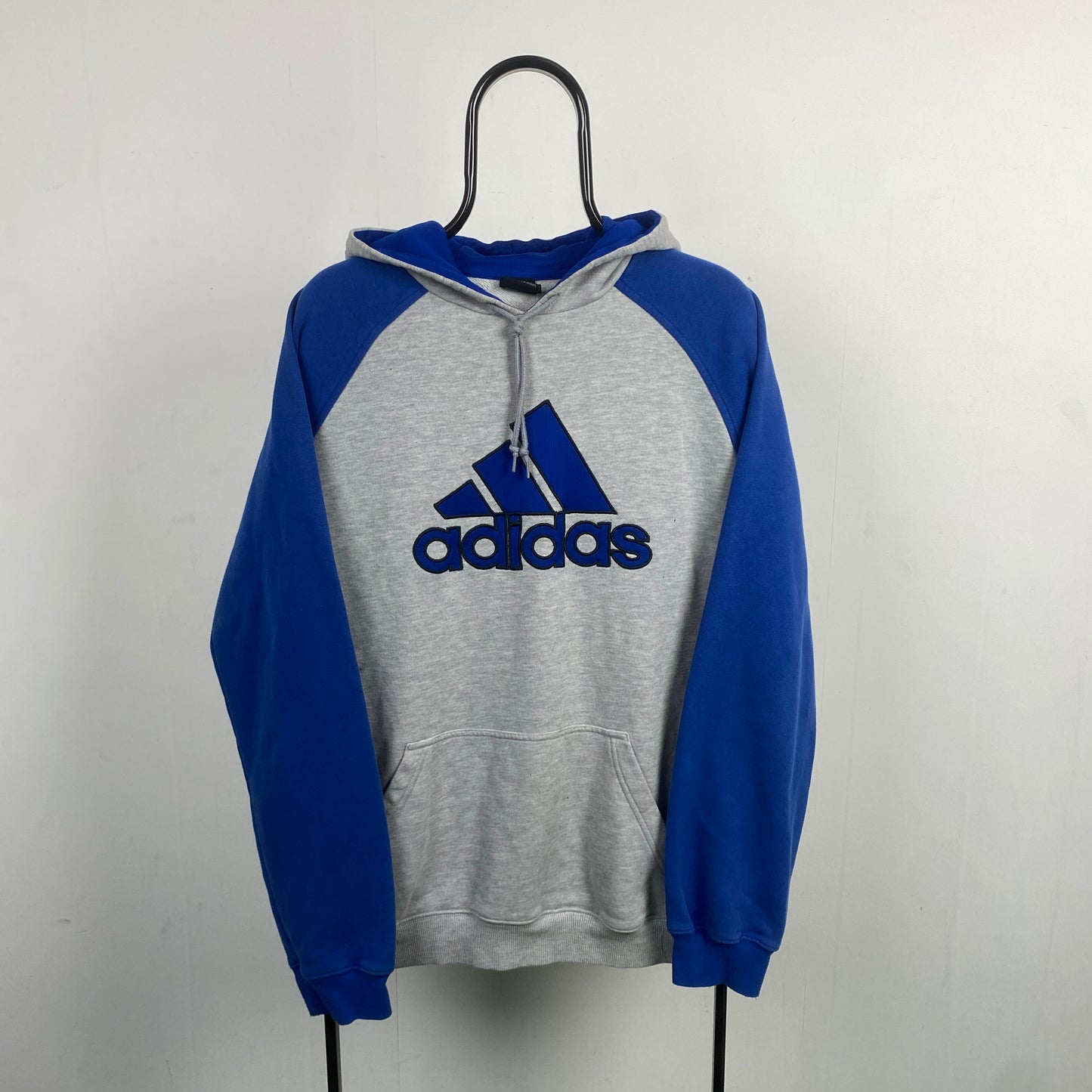 00s Adidas Hoodie Grey Large