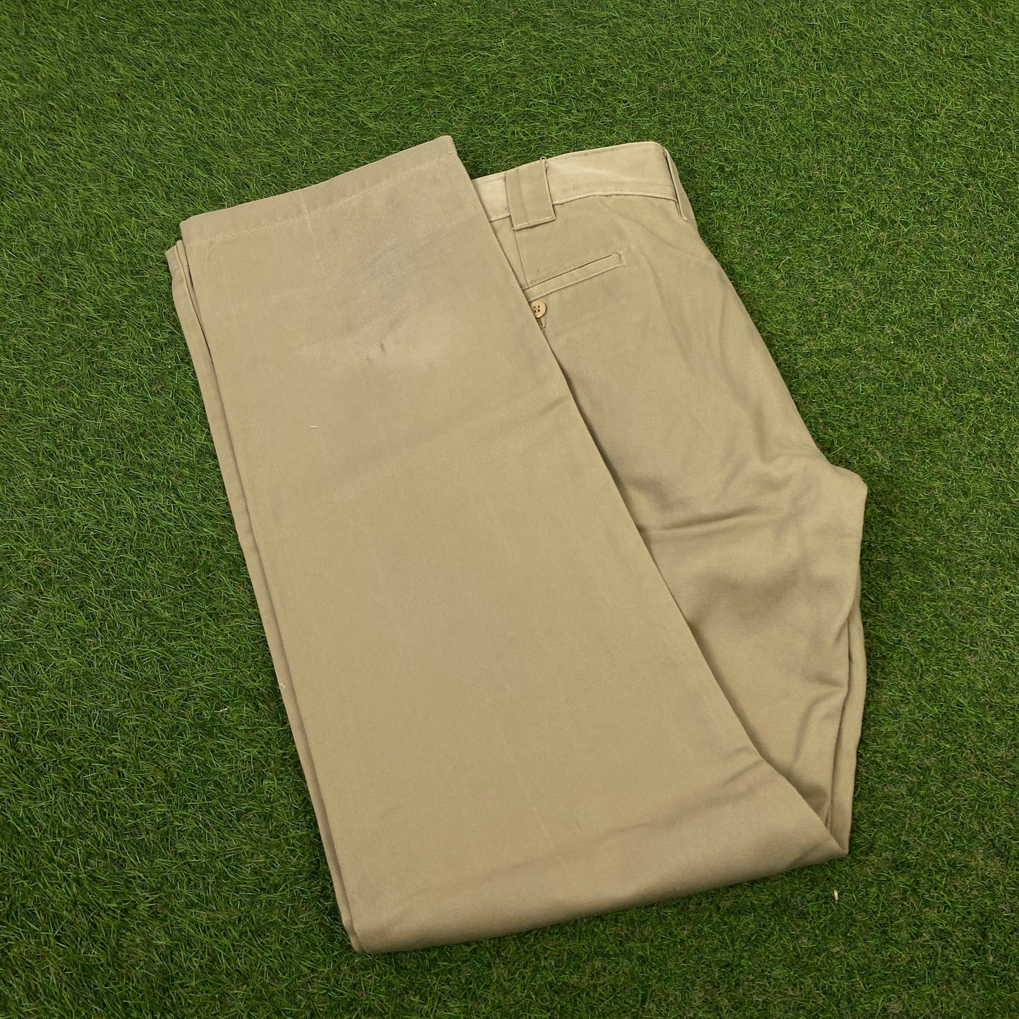 Retro Dickies Cargo Trousers Joggers Brown Small