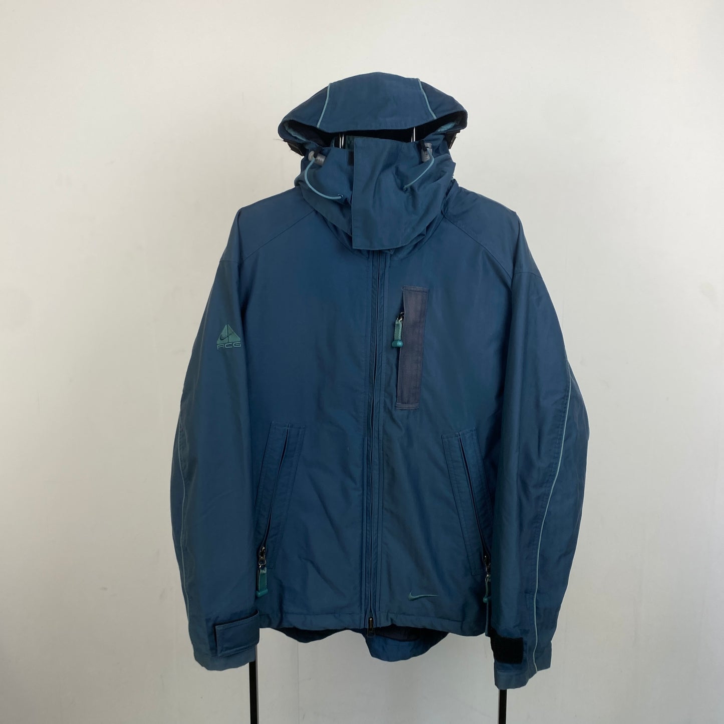 90s Nike ACG Waterproof Coat Jacket Blue Small