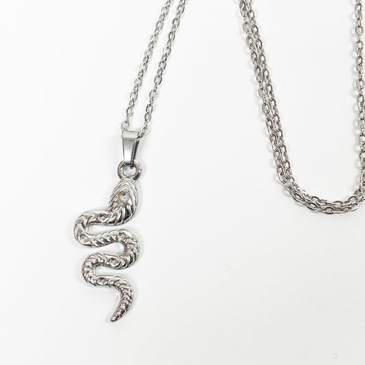 Retro Snake Chain Link Necklace Chain Silver