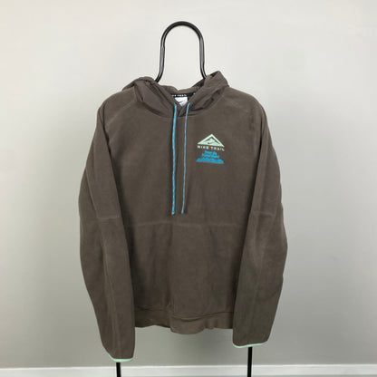 00s Nike Trail Fleece Hoodie Brown Large