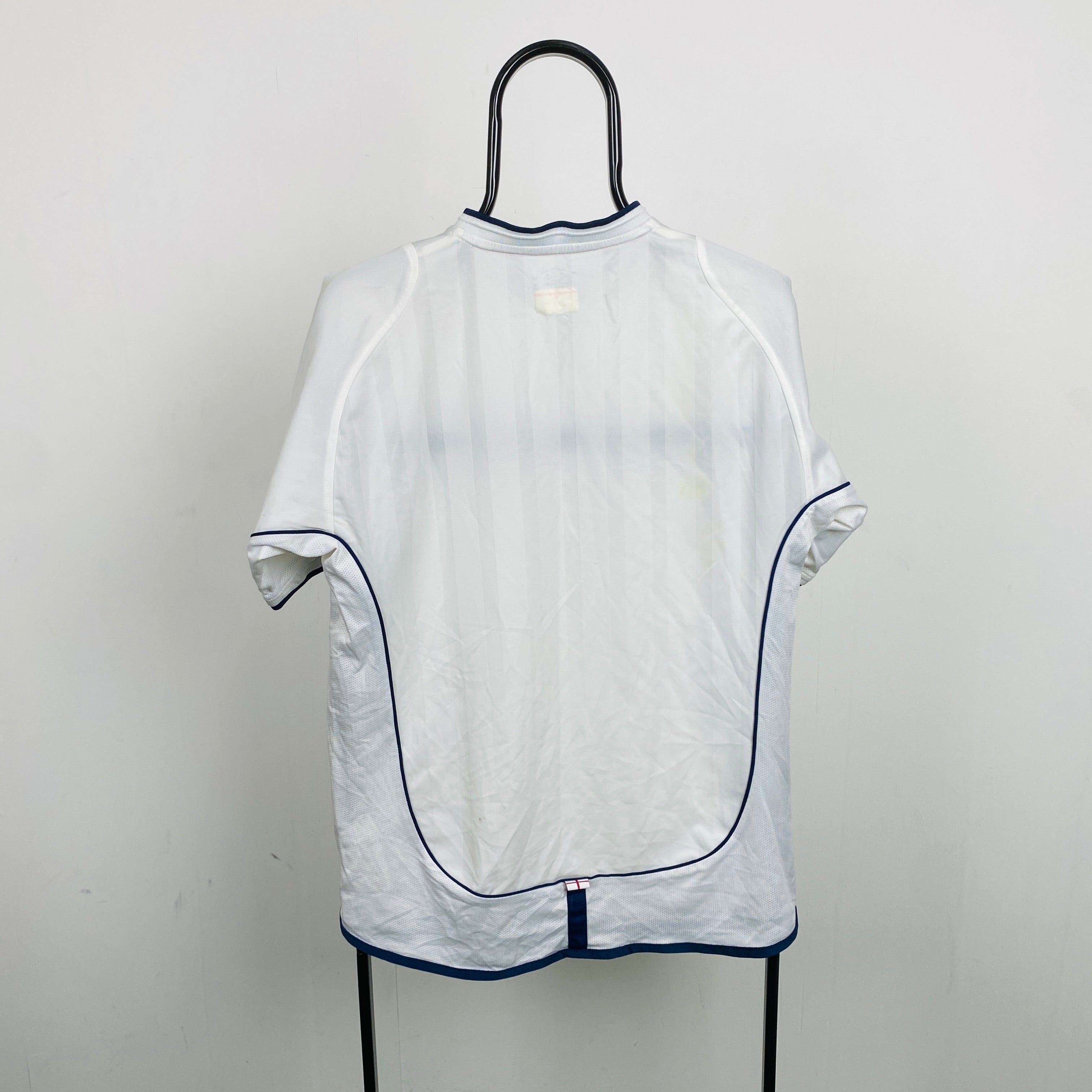 Retro Umbro England Football Shirt T-Shirt White Medium