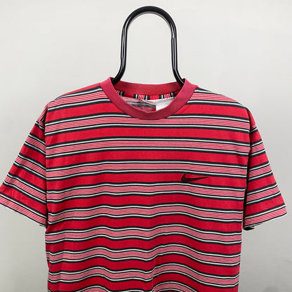 90s Nike Striped T-Shirt Red XL