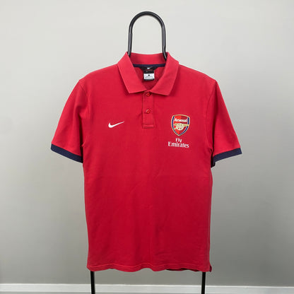 00s Nike Arsenal Polo Shirt T-Shirt Red Small