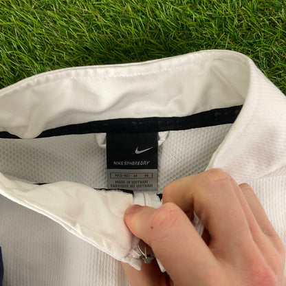 90s Nike Sphere Dry Windbreaker Jacket + Joggers Set White Womens Medium