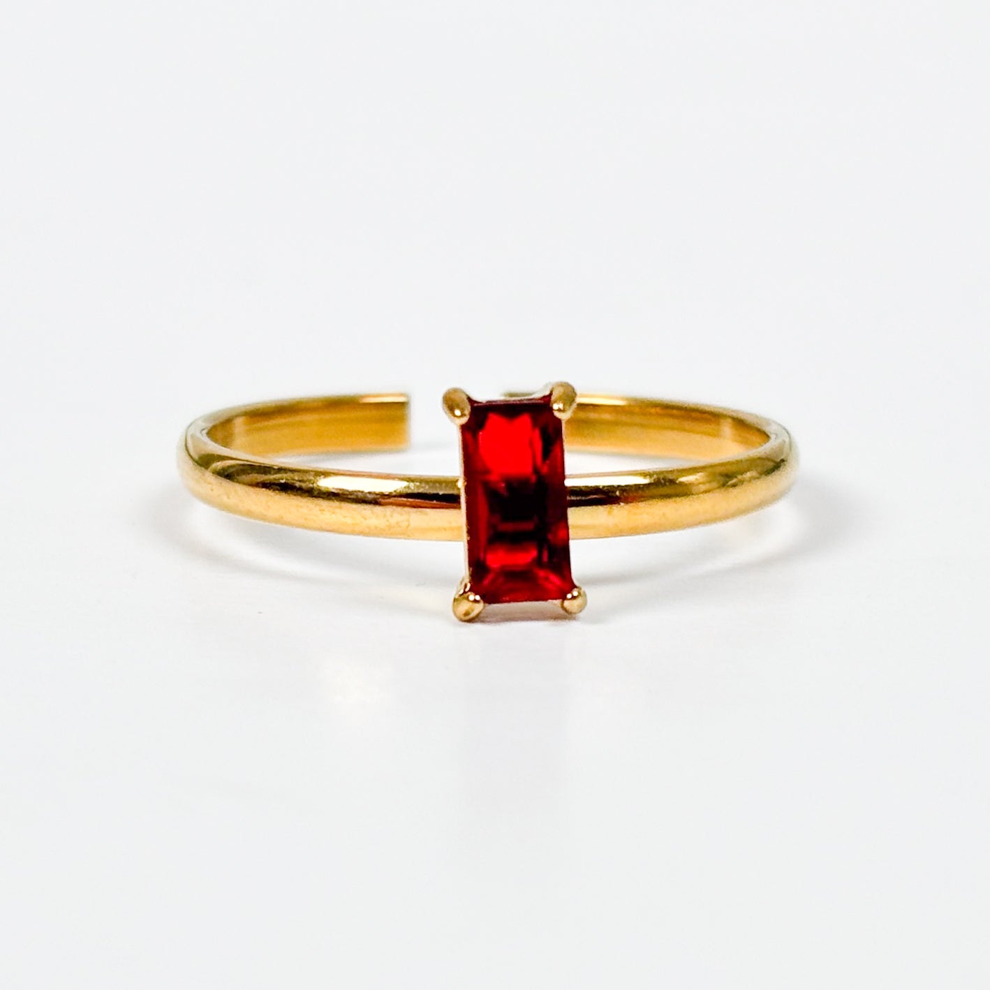 Birthstone Band Ring Stackable Gold