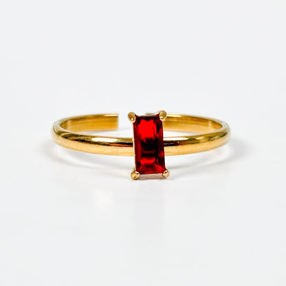 Birthstone Band Ring Stackable Gold