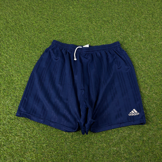 90s Adidas Football Shorts Blue Large