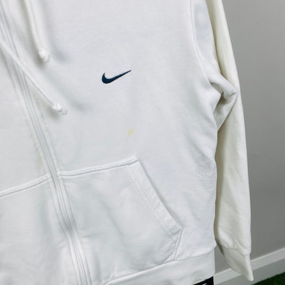 00s Nike Zip Hoodie White Small