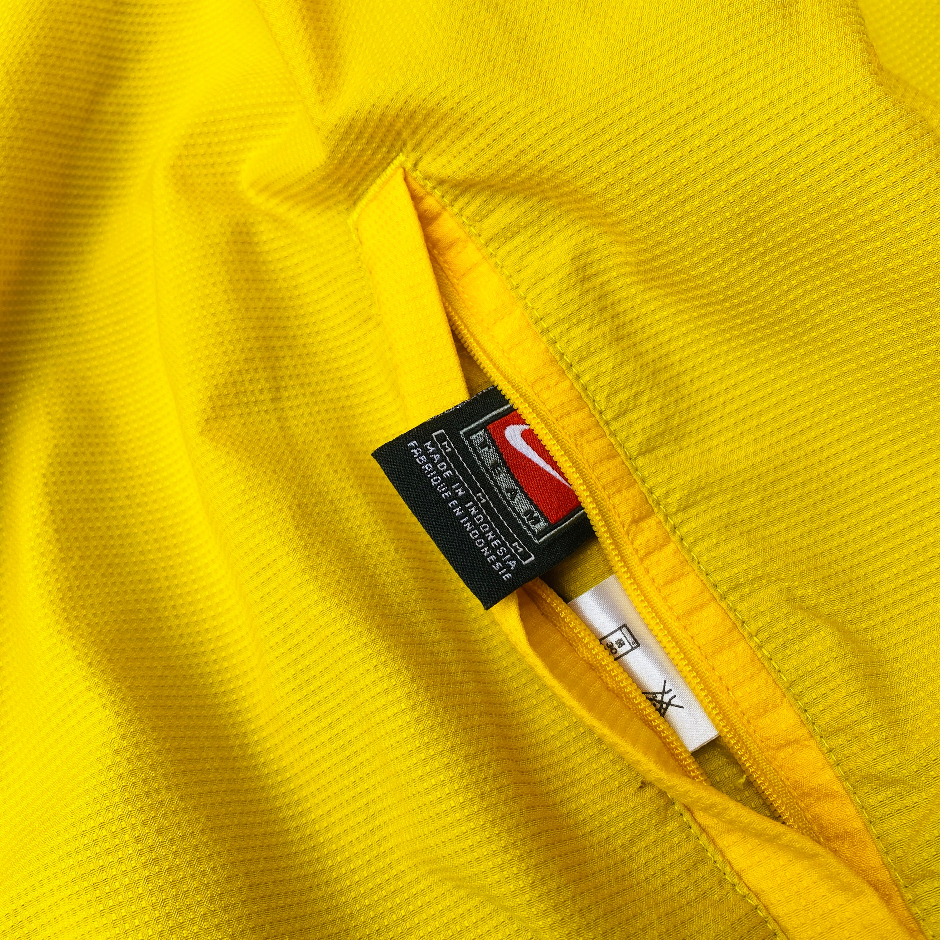 90s Nike Brazil Reversible Windbreaker Jacket Yellow Blue Medium