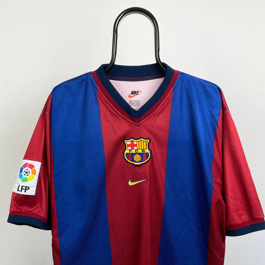 90s Nike Barcelona Football Shirt T-Shirt Red Large