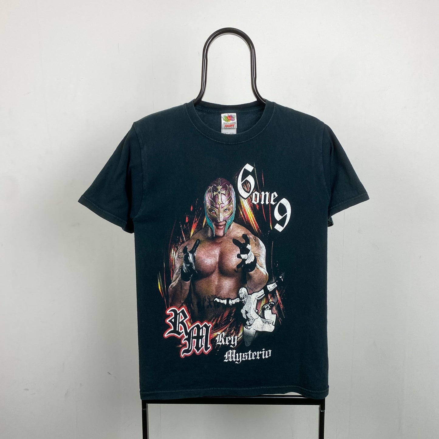 Retro Fruit Of The Loom WWE Rey Mysterio T-Shirt Black Small