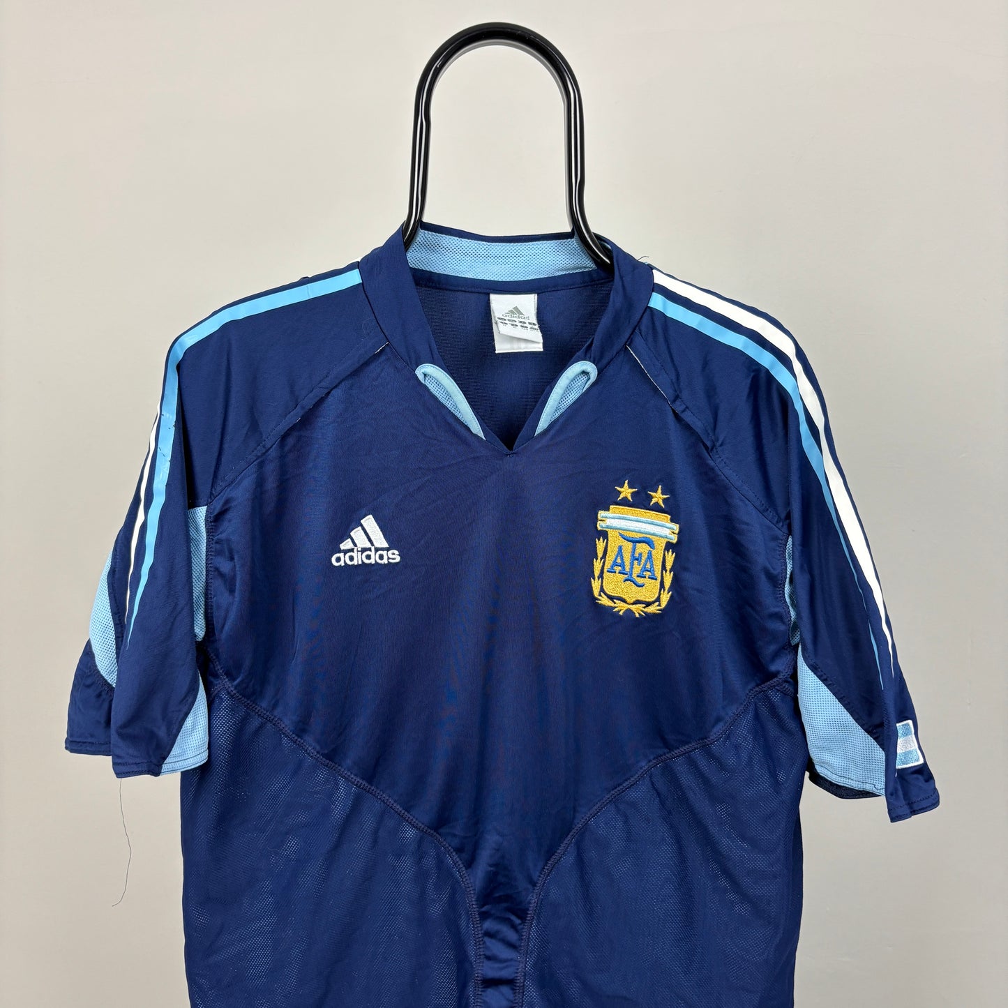 00s Adidas Argentina Football Shirt T-Shirt Blue XL