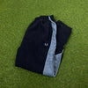 Retro Fred Perry Piping Joggers Blue XS