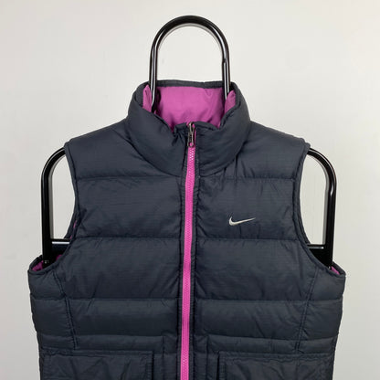 00s Nike Reversible Puffer Gilet Jacket Black Small