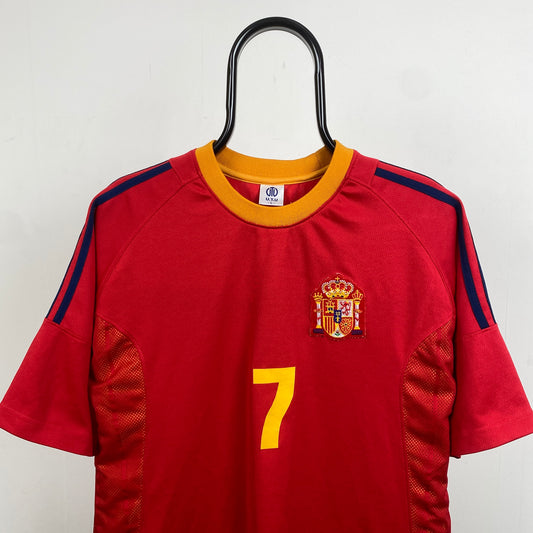 Retro Spain Fan Shirt Football Shirt T-Shirt Red Large