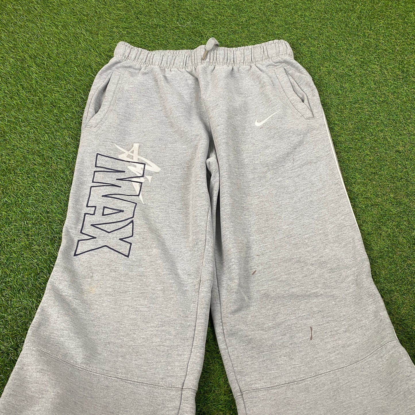 00s Nike Air Max Wide Leg Cotton Joggers Grey Medium