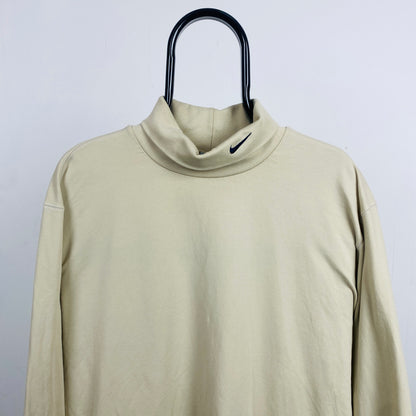 00s Nike Roll Neck Sweatshirt Brown XL