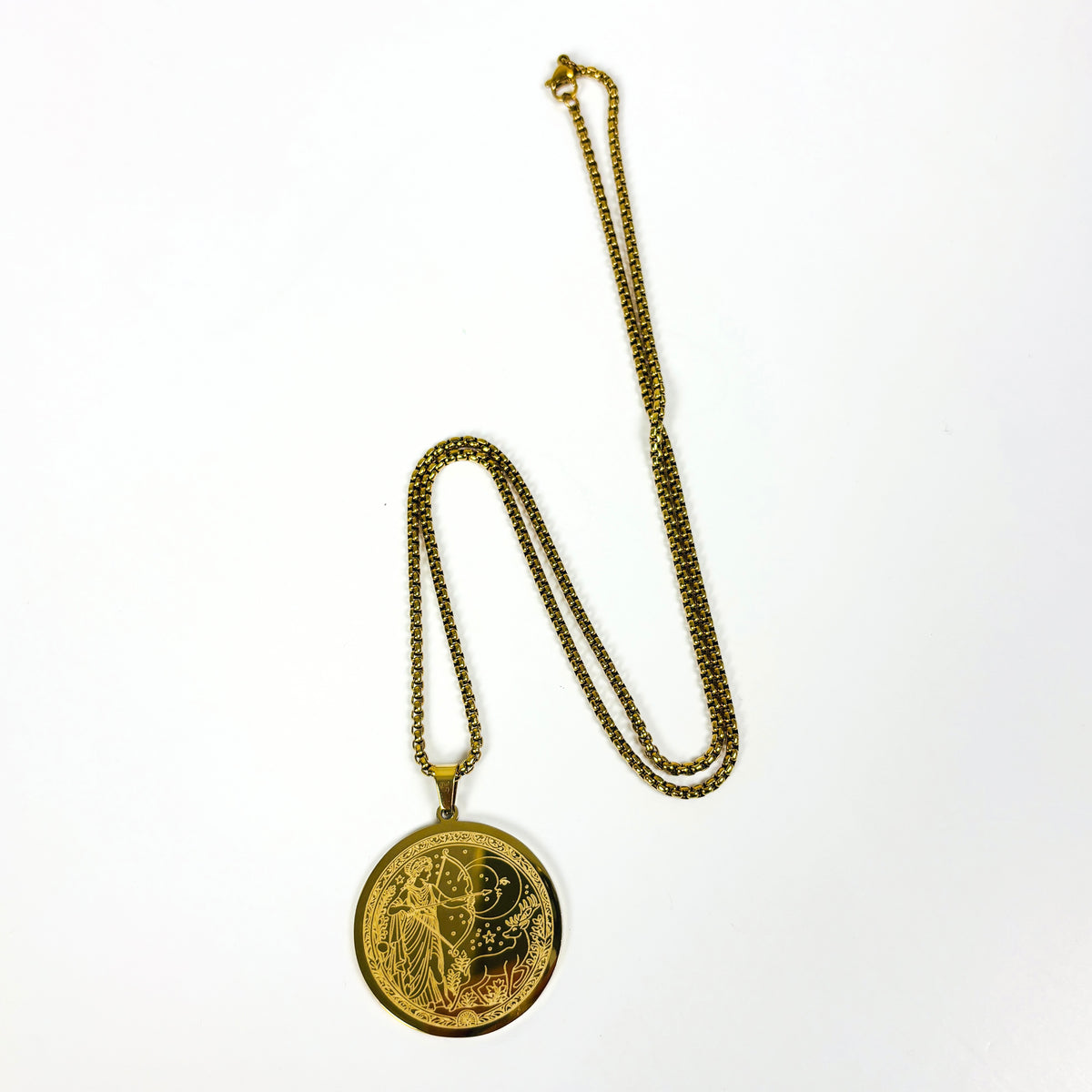 Goddess Artemis Necklace Gold