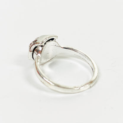 Retro Vintage Skeleton Ball Ring Silver