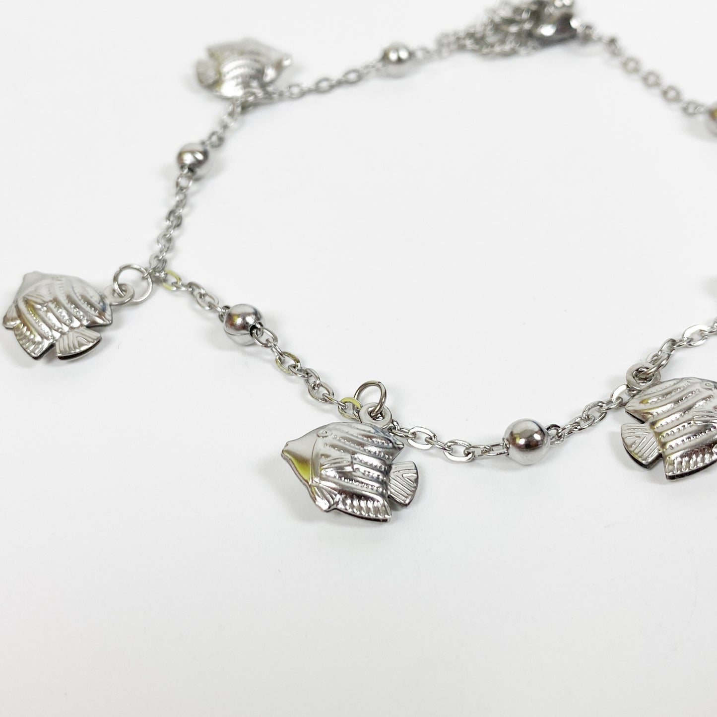 Retro Fish Bracelet Necklace Chain Silver