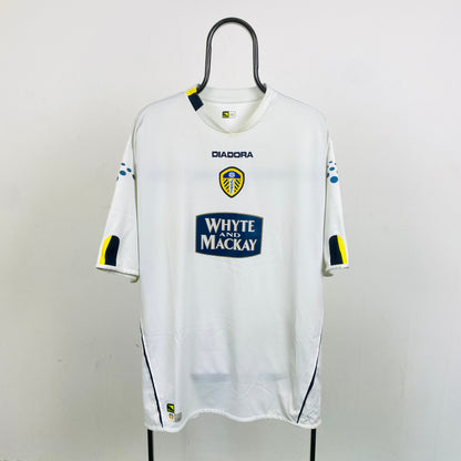 Retro Diadora Leeds United Football Shirt T-Shirt White XXL