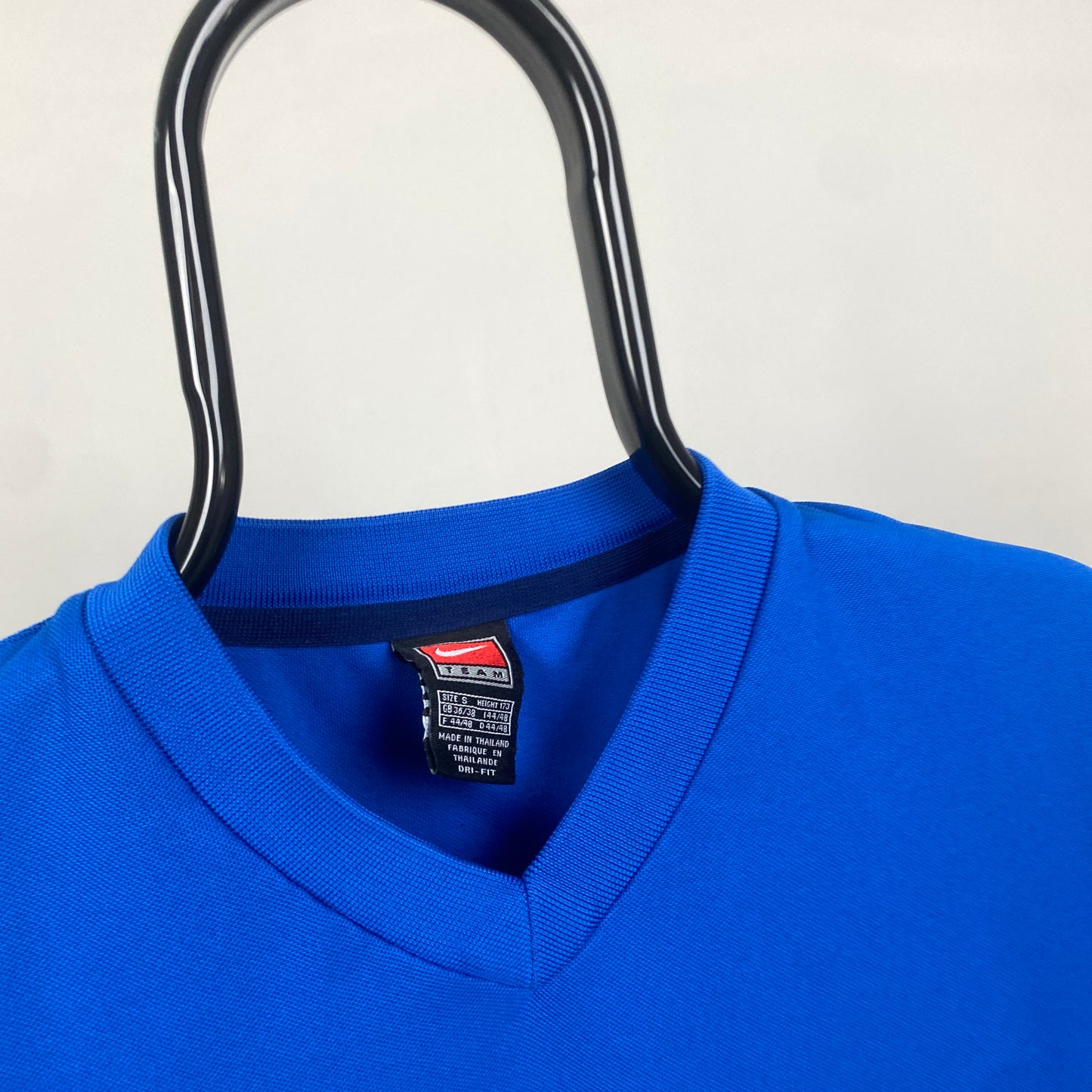 00s Nike Football Shirt T-Shirt Blue Small