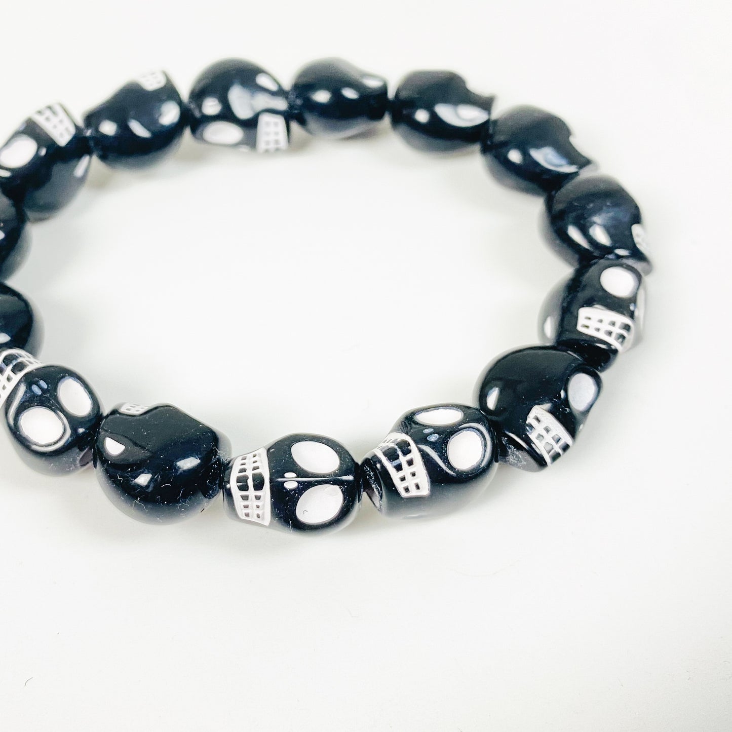 Retro Skull Bracelet Black