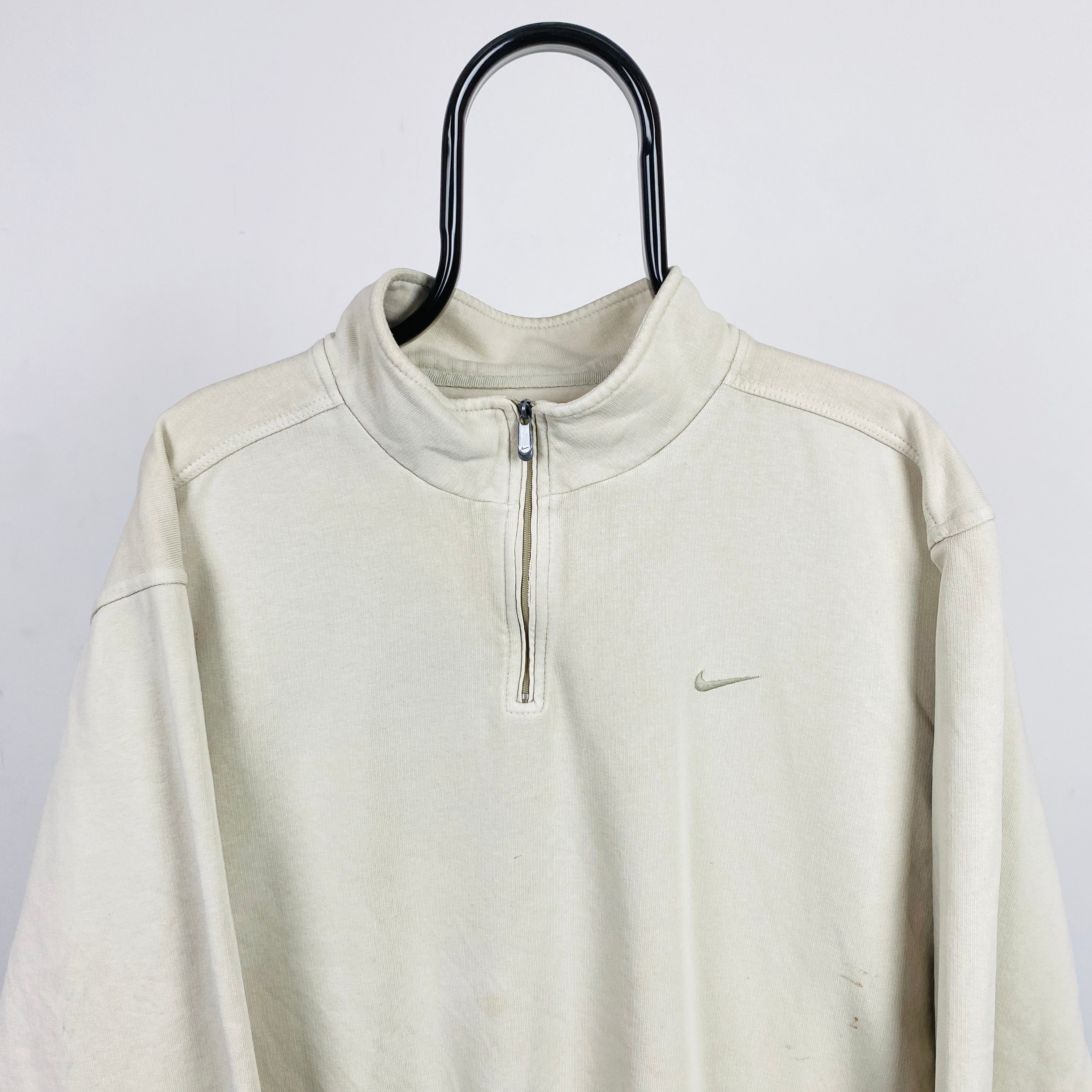 00s Nike 1/4 Zip Sweatshirt Brown Medium