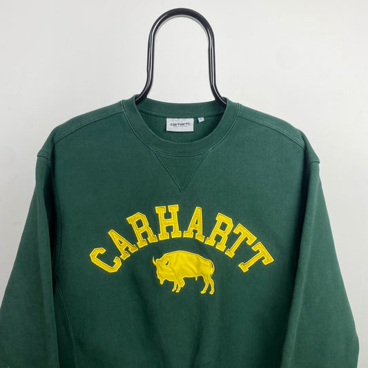 Retro Carhartt Sweatshirt Green Small