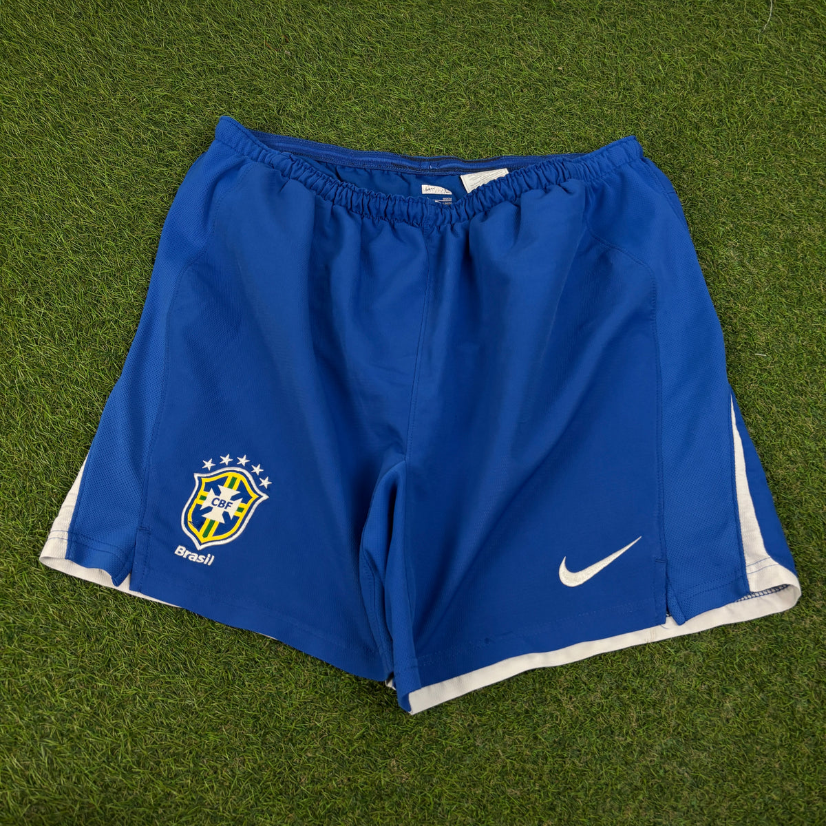 00s Nike Brazil Football Shorts Blue XL