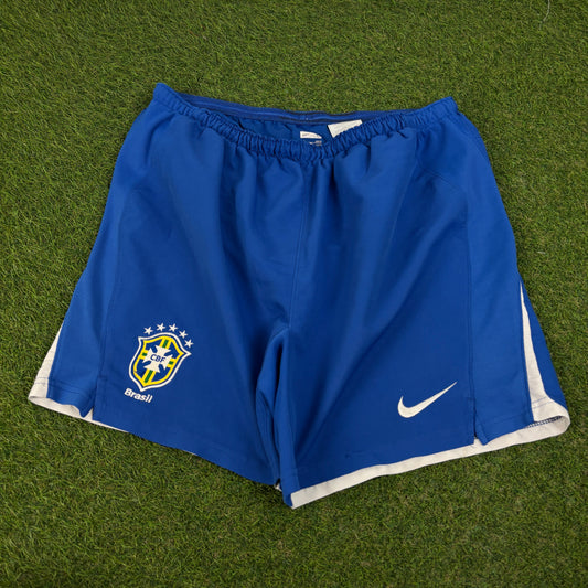 00s Nike Brazil Football Shorts Blue XL