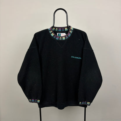 90s Salomon Fleece Sweatshirt Black Medium