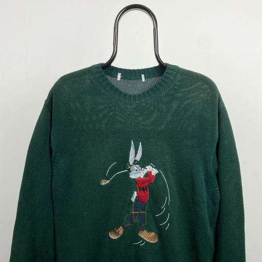 Retro 90s Bugs Bunny Golf Sweatshirt Green XL