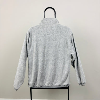 90s Nike Court Towelling 1/4 Zip Sweatshirt Grey Large
