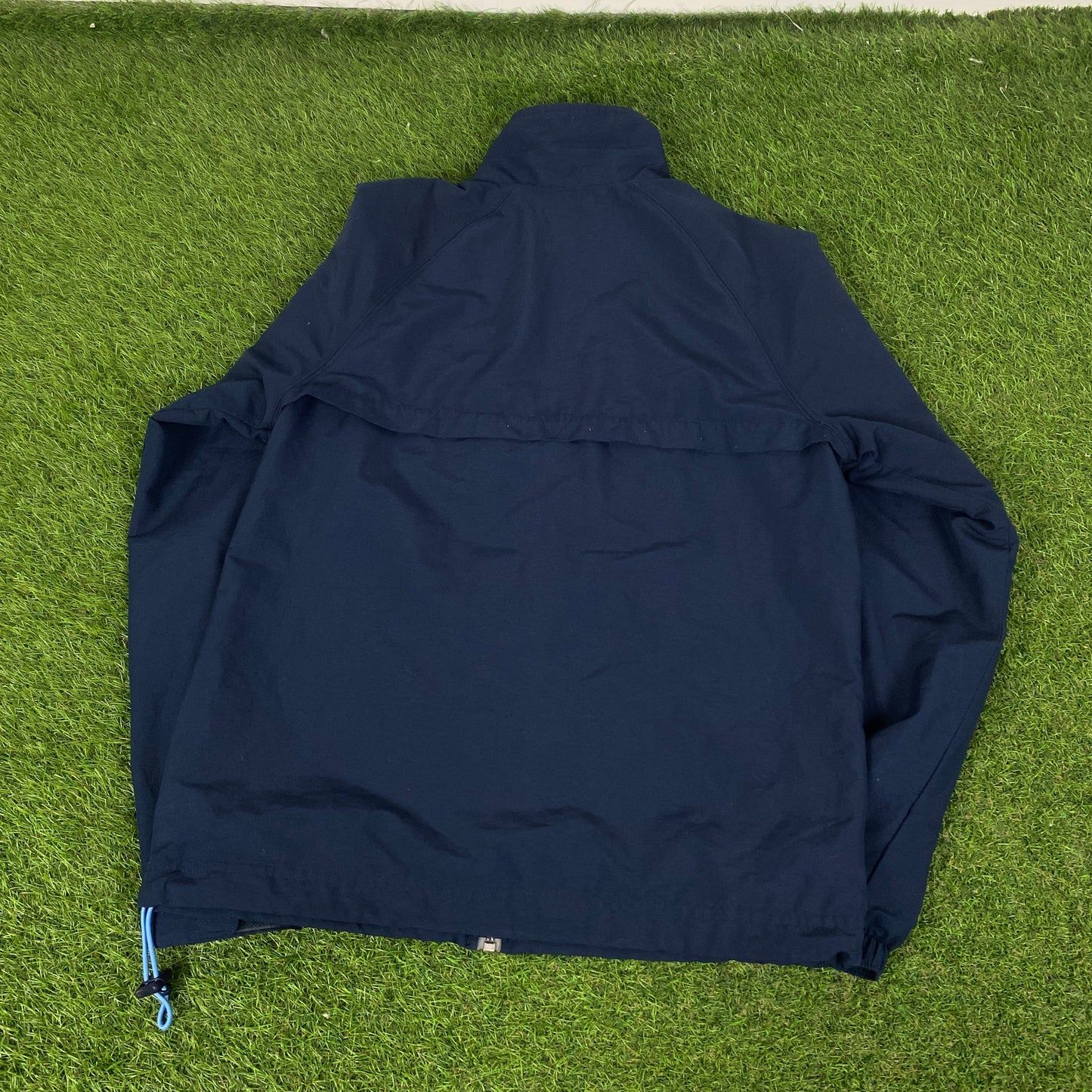 00s Nike Piping Windbreaker Jacket + Joggers Set Blue Small