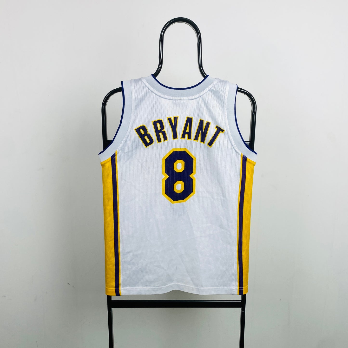 Retro Champion Lakers Kobe Bryant Basketball Jersey T-Shirt White XS