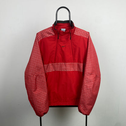 00s Nike Middle Zip Windbreaker Jacket Red Medium