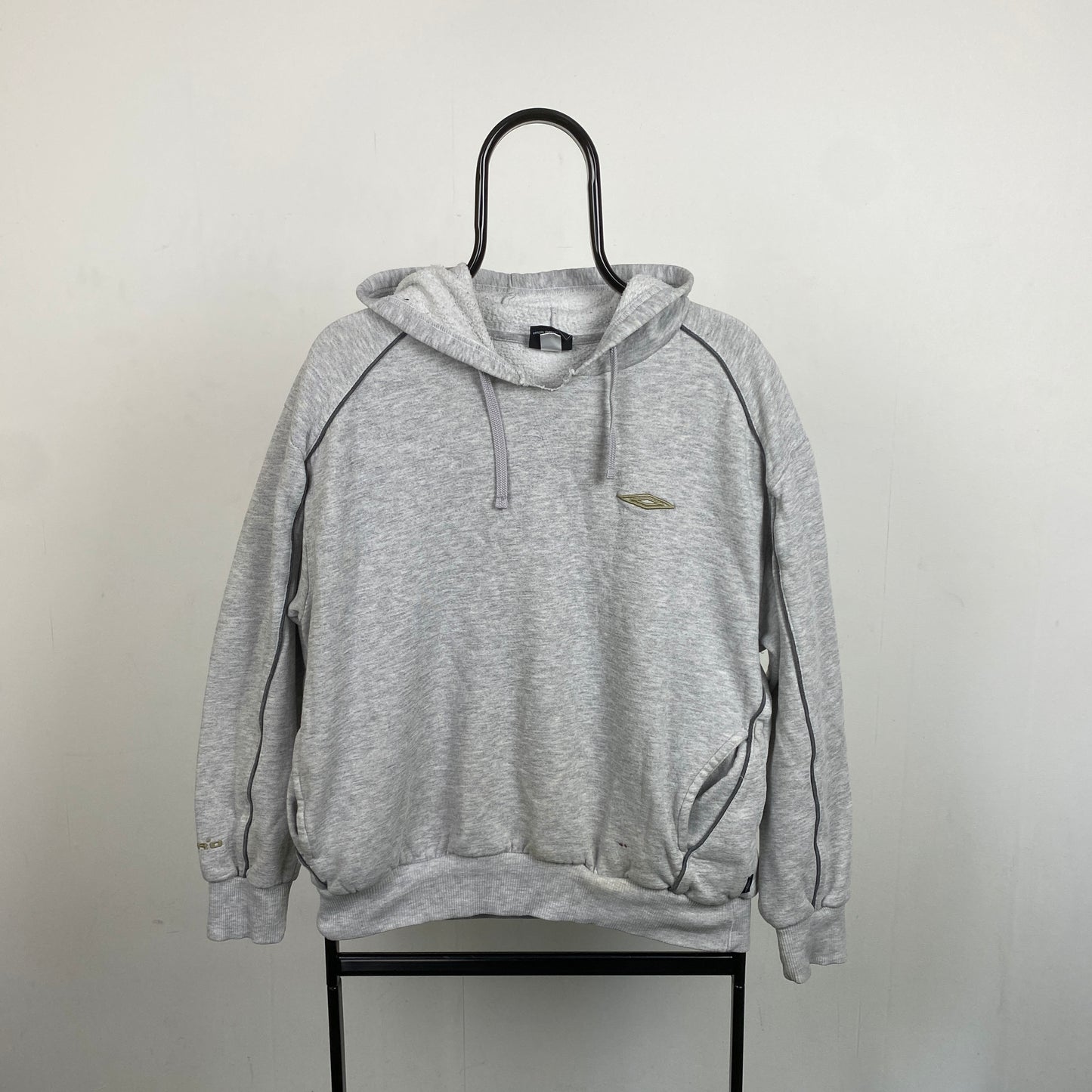 Retro Umbro Hoodie Grey Large