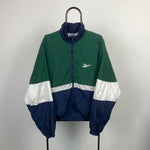 Retro Reebok Windbreaker Jacket Green Large
