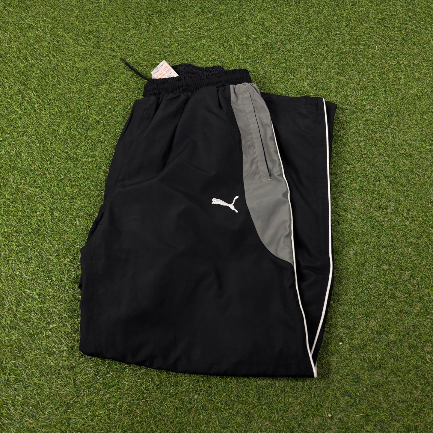 00s Puma Piping Joggers Black Large