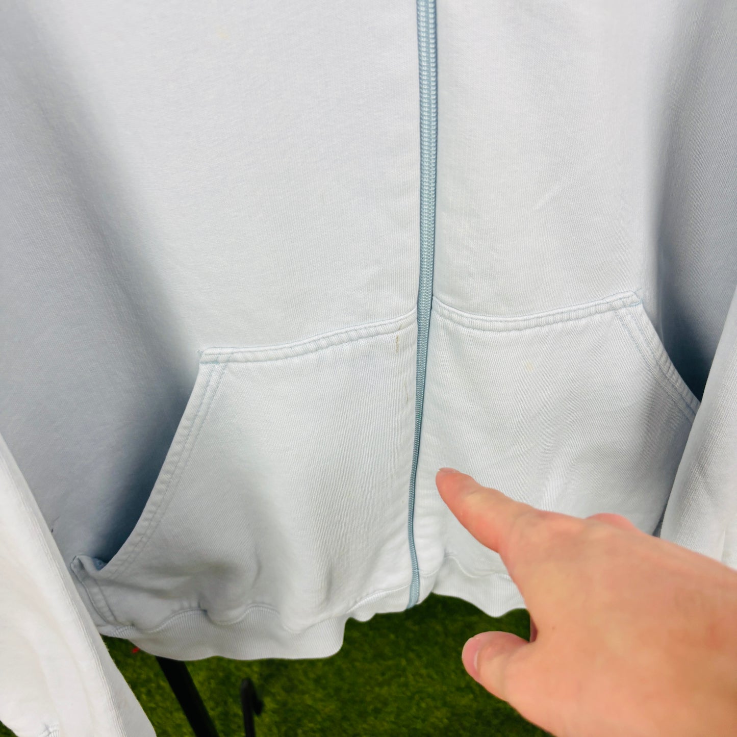 90s Nike Zip Hoodie Baby Blue XL