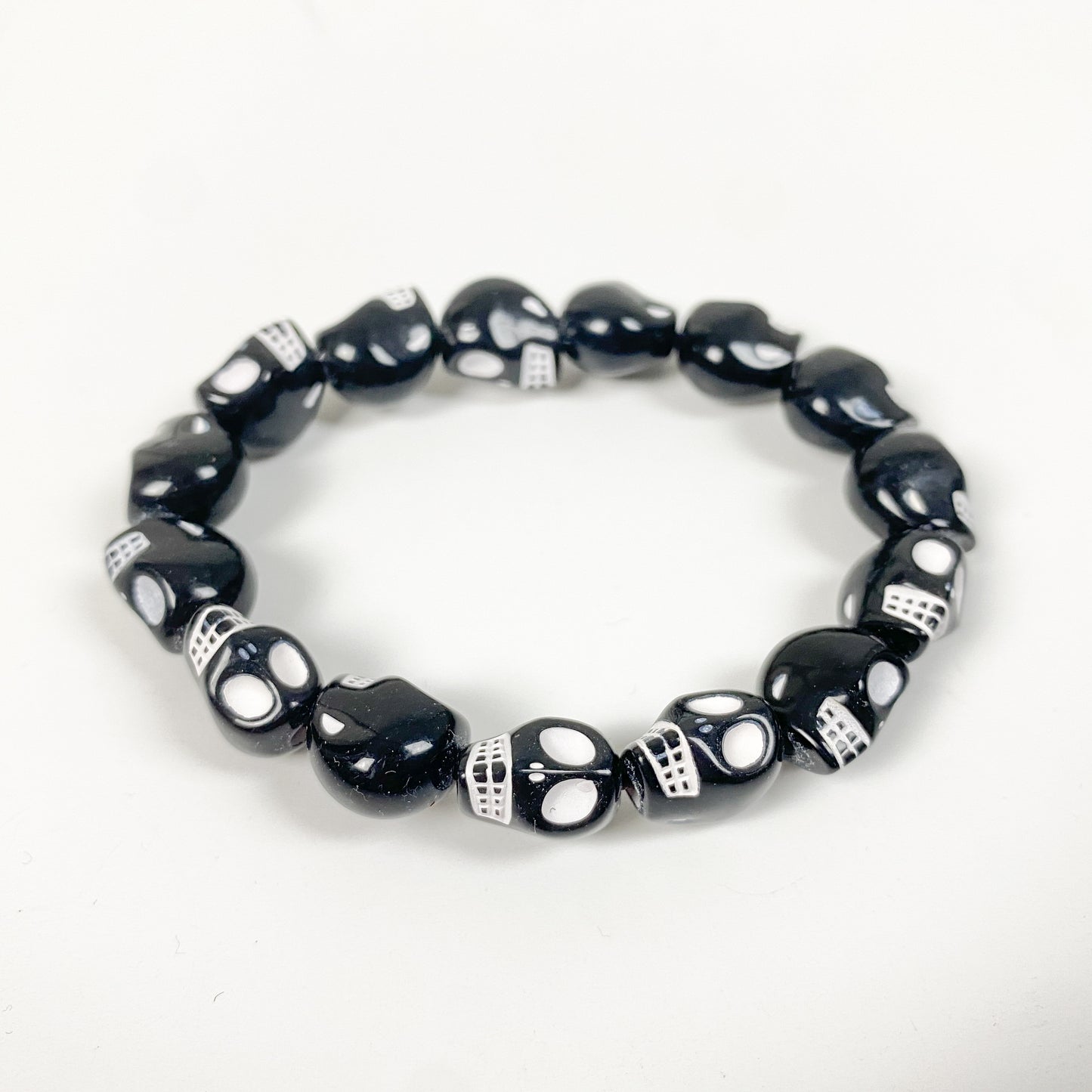Retro Skull Bracelet Black