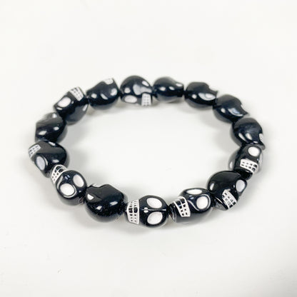 Retro Skull Bracelet Black