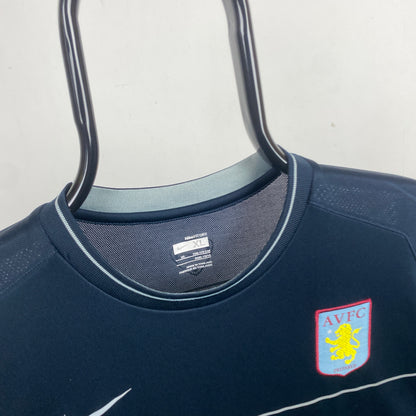 00s Nike Aston Villa Football Shirt T-Shirt Blue Small