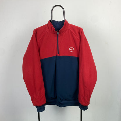 00s Nike Reversible Fleece Coat Jacket Red Blue XL