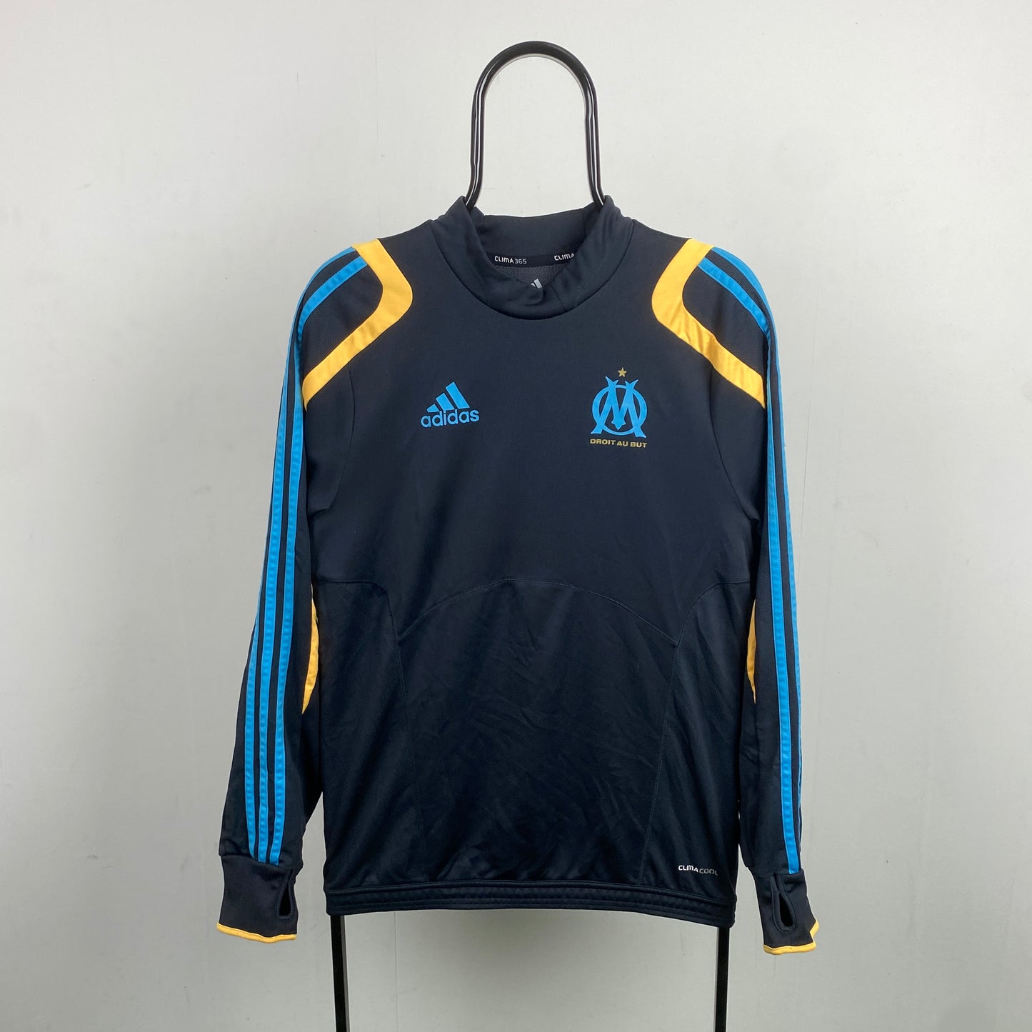 00s Adidas Olympic Marseille Football Sweatshirt Blue Small