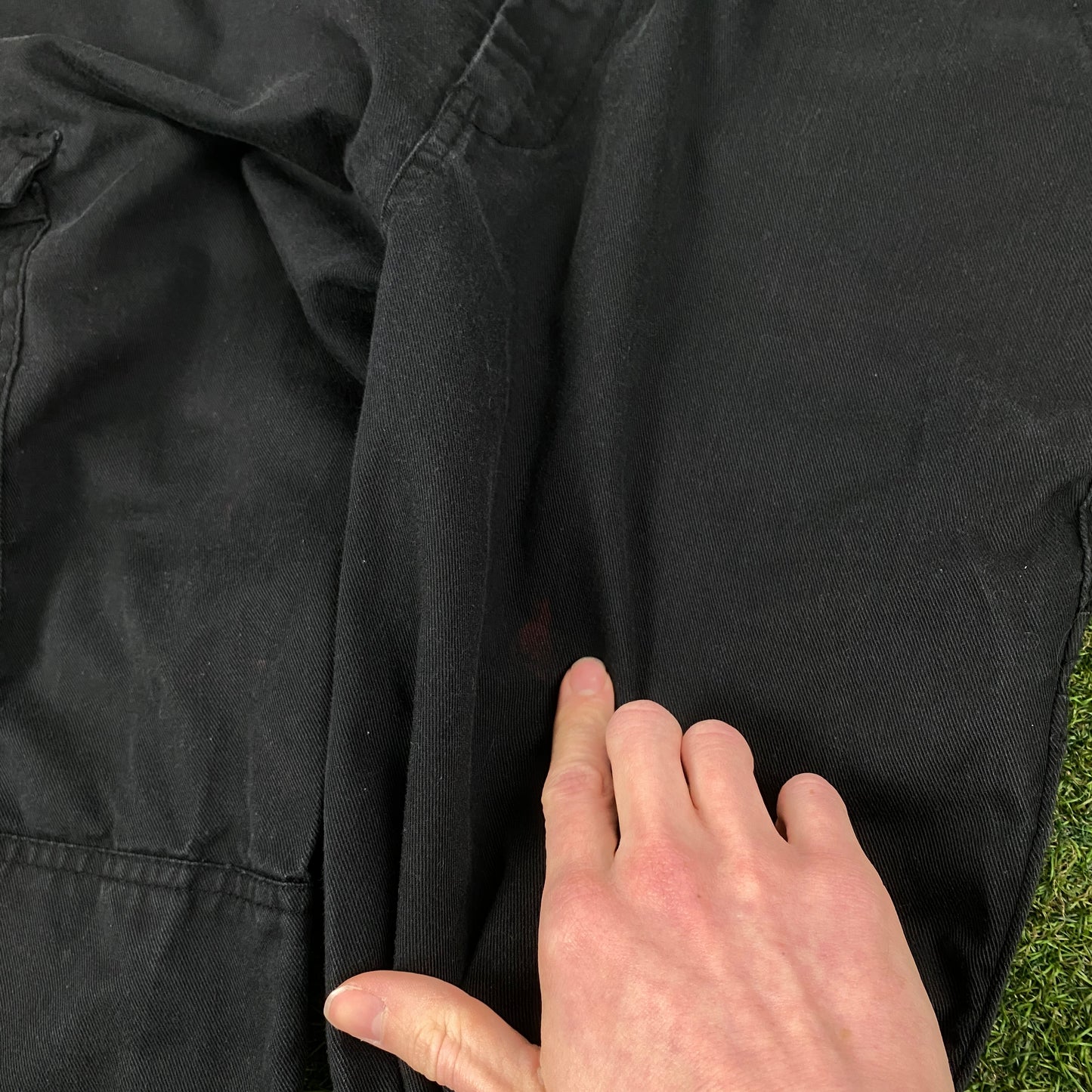 Retro Dickies Workwear Cargo Trousers Joggers Black Large