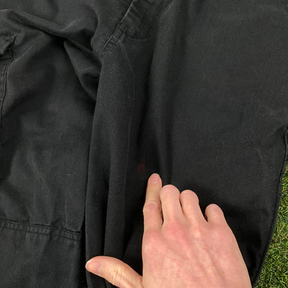Retro Dickies Workwear Cargo Trousers Joggers Black Large