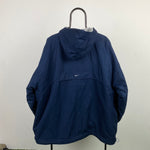 90s Nike Reversible Sidewinder Fleece Coat Jacket Blue Grey XL